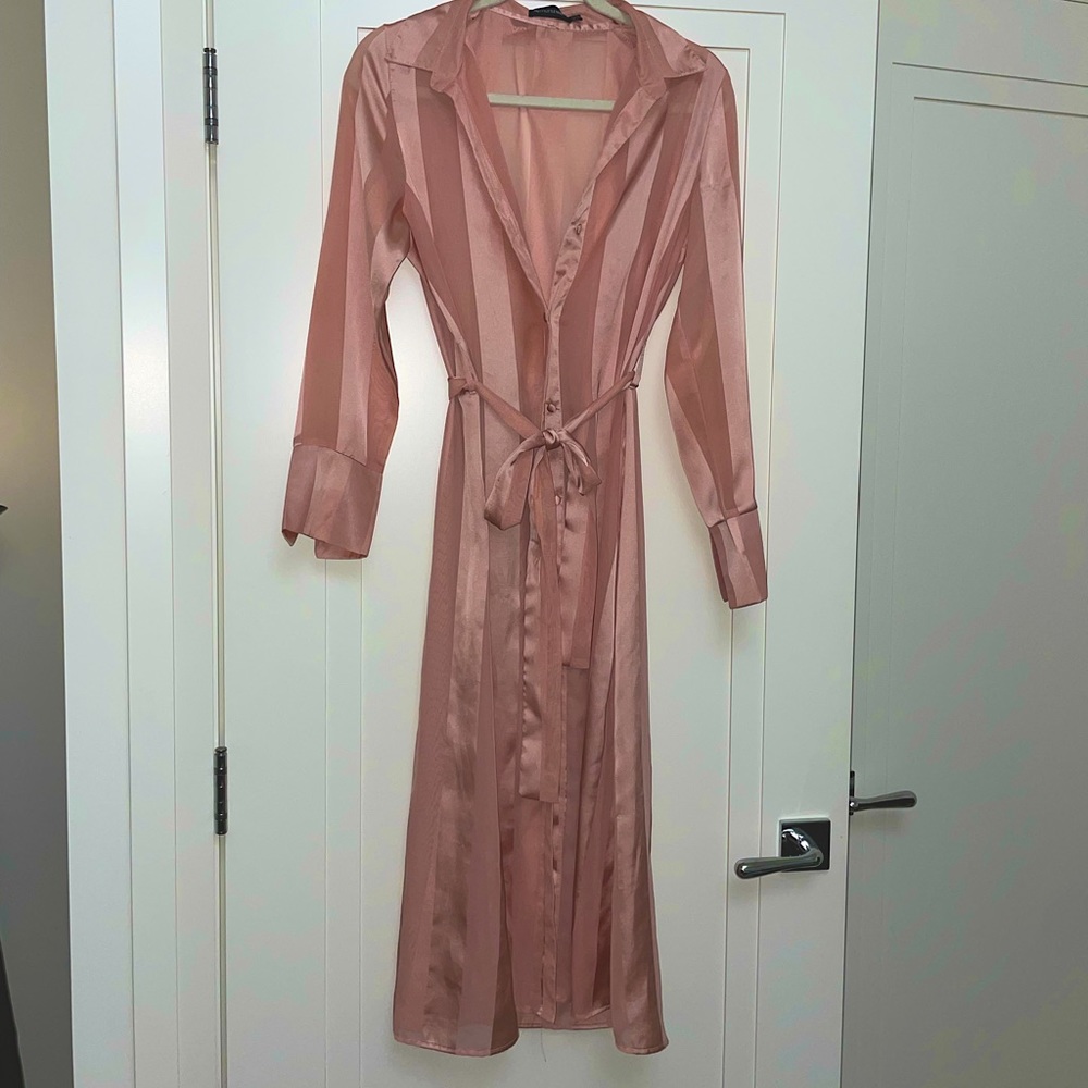 Sheer long duster top